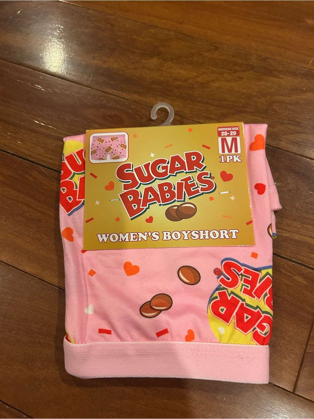 Sugar Babies Pink Women's Boyshorts with Red and Orange Accents